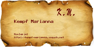 Kempf Marianna névjegykártya